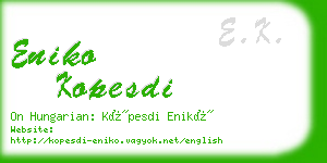 eniko kopesdi business card